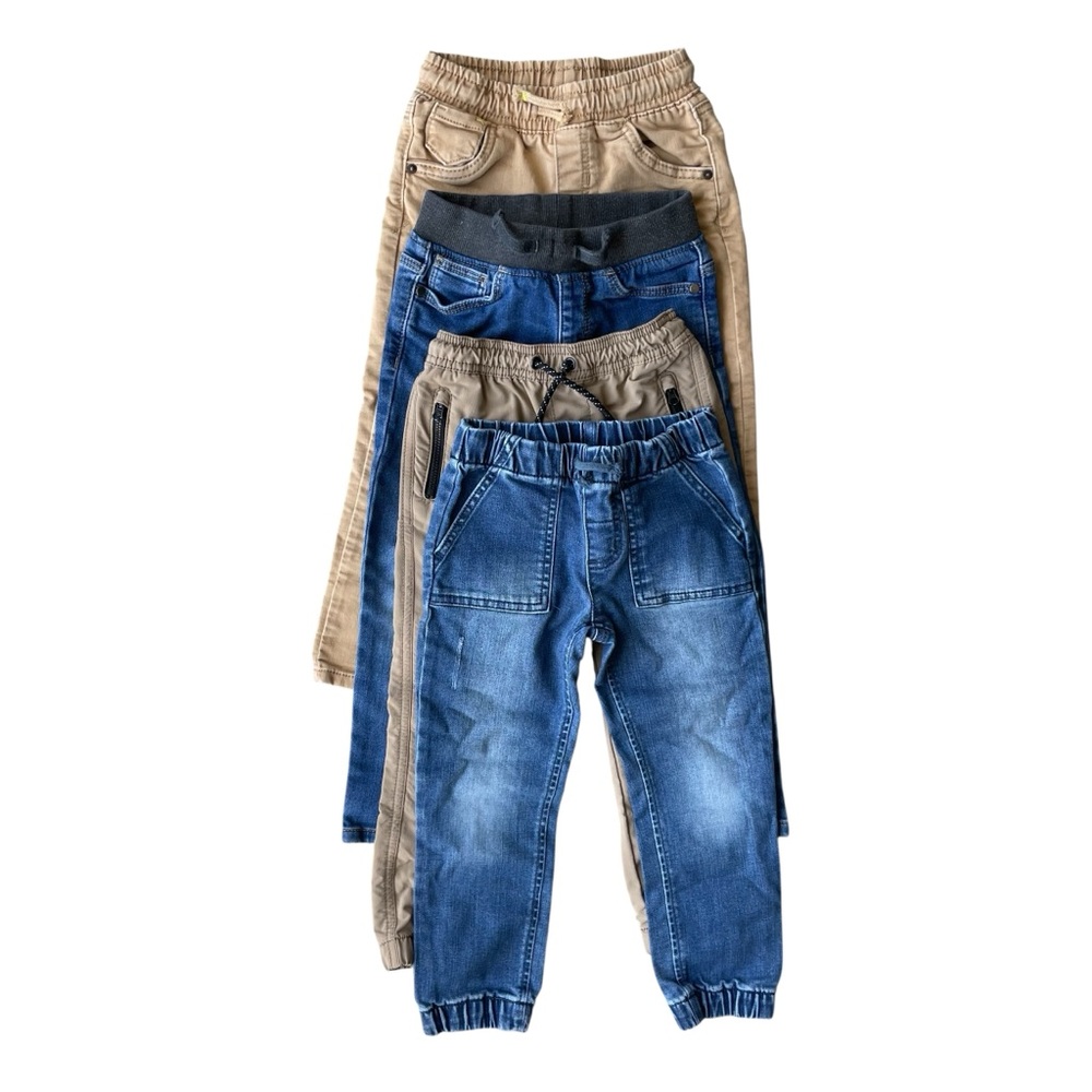 Boys School Pants Bundle of 5 Old Navy Cat & Jack Size 4-4T Jeans Khaki